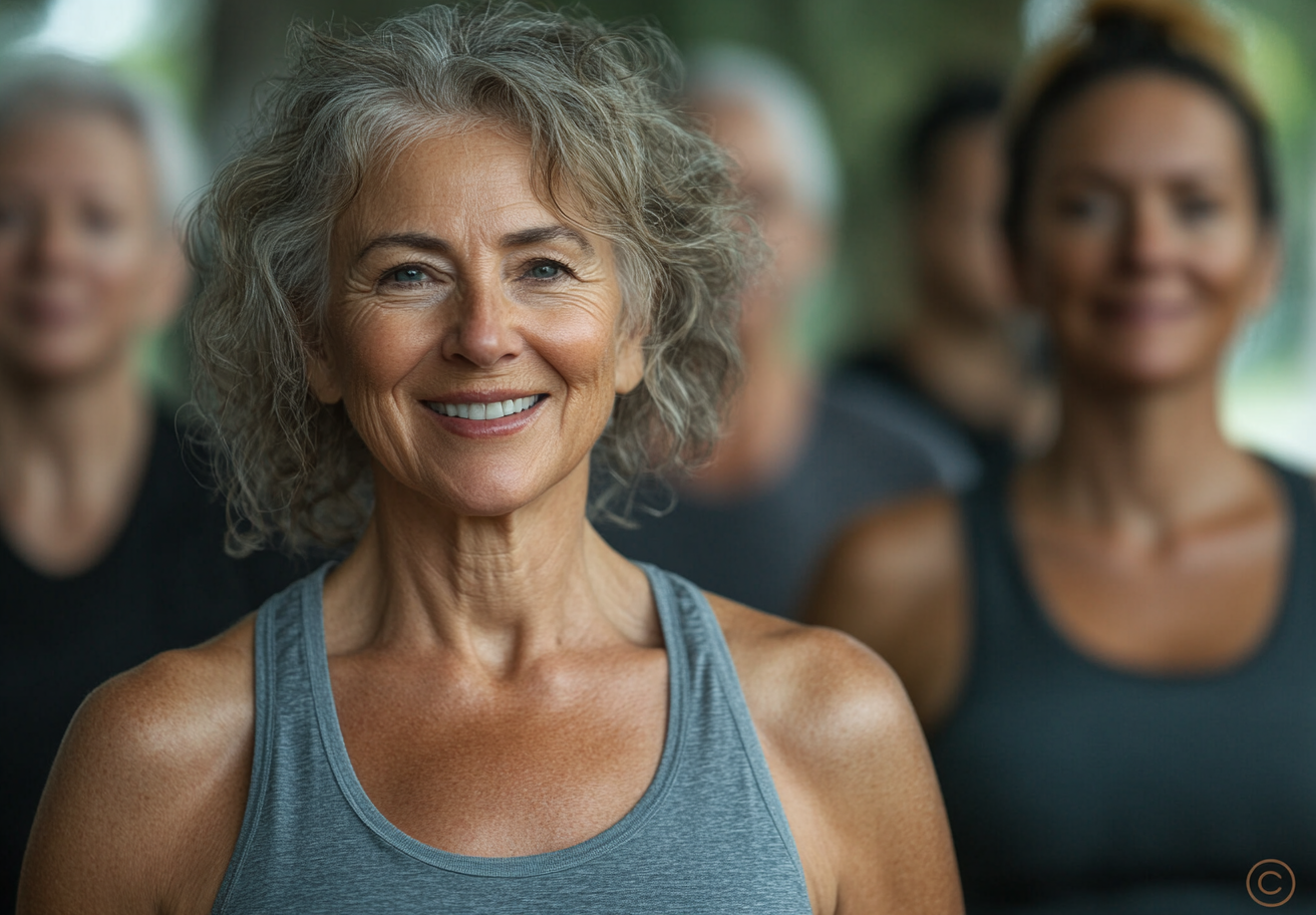 Група старших людей на фітнес-тренуванні